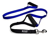 Leashboss Original - Heavy Duty Two Handle Dog Leash for Large Dogs - No Pull Double Handle Training Lead for Walking Big Dogs (Blue)