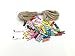 YYaaloa Mini Photo Clips 1 inch Mini Colored Natural Wooden Photo Paper Peg Pin Clothespins Craft Clips with 32.8ft Hemp String Jute Twine (45-50pcs, Assorted Color 25mm)