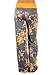 Famulily Womens Flowy Wide Leg Palazzo Pants Floral Lounge Pants Drawstring Sweatpants Yellow M