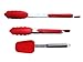 Bobbi Jean's Silicone Stainless Steel Kitchen Food Cooking Tongs & Spatula, 3pc Set 9 & 12 Inch Red