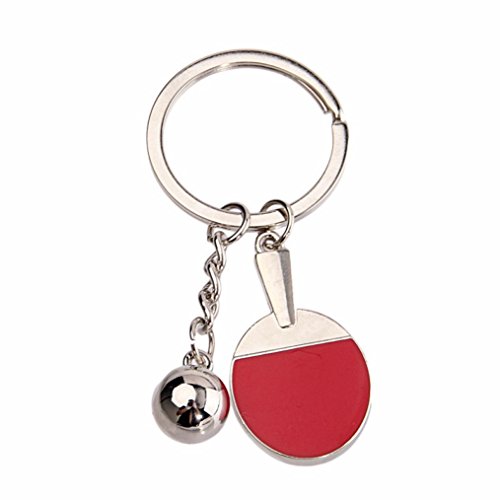 SUPPION Pingpong Paddle Key Chain Metal Keychain Novelty Bag Trinket