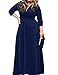 POSESHE Women's Solid V-Neck 3/4 Sleeve Plus Size Evening Party Maxi Dress Grey 4X-Large