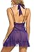 Avidlove Womens Lingerie Halter Chemises Strappy Babydoll V Neck Nightwear Mini Teddy Purple M