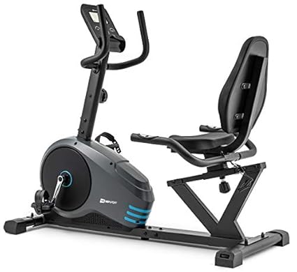 Liege-Ergometer Sitzheimtrainer HS-050L Sitzrad Pulsmessung bis 150kg Tablethalter grau/blau