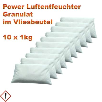 Luftentfeuchter Granulat im Vliesbeutel 10 x 1 kg Keller-Trockner Anti Feuchtigkeit