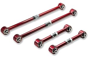 Auto Dynasty Compatible with AE86 Rear Lateral Control Link+Trailing Arm (Red)