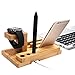 iVAPO MM607 3-in-1 Bamboo Body Apple Watch, iPhone & iPad Stand for Apple iWatch 38mm/42mm, iPhone 5s, 6, 6 Plus, iPad Air, iPad Air 2, iPad mini