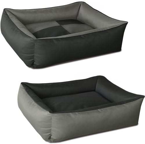BedDog® MAX QUATTRO 2in1 anthracite/grey XXL, 120x85 cm(47x33 inch) Bed for a dog L till XXXL, 6 colours to choose, pillow,sofa, basket for a dog
