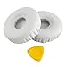 Geekria Replacement Ear Pads Compatible with Beats Solo Wireless (Solo-Bluetooth) (810-00012-00) (810-00012-01) Headphones, Ear Cushions with Video Guide (White)