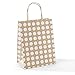 GSSUSA 8x4.75x10 50 Pcs Kraft Paper Bags Shopping Bags Grocery Mechandise Paper Gift Bags (Brown with White Dot)