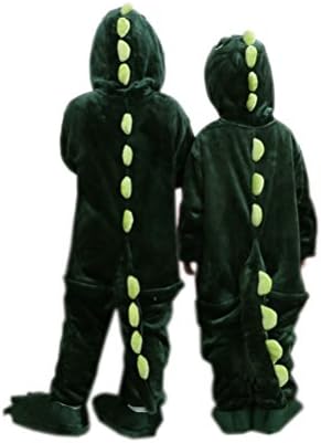 Unisex Animal Children Dinosaur Onesie Pajamas Costume Cosplay Sleepwear (Green-Dinosaur, 105(45"-50"))
