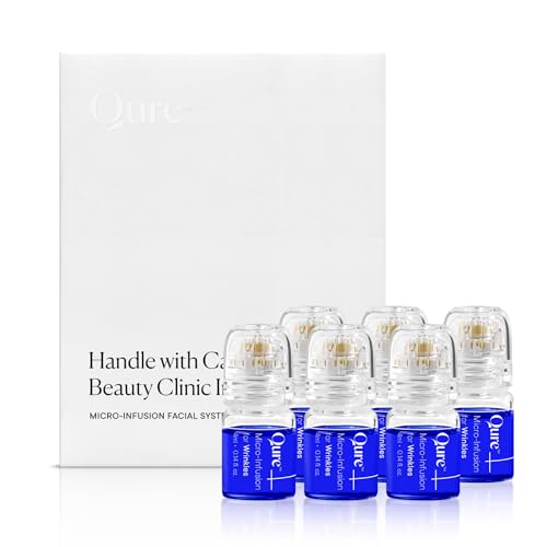 Qure Micro-Infusion System for Face - Blue Formula for All Skin Types, Easy 5min Skincare Facial Application - 3 Month Supply