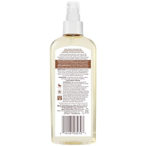 PALMER’S COCONUT OIL FORMULA BODY OIL, BODY MOISTURIZER WITH GREEN COFFEE EXTRACT, BATH OIL FOR DRY SKIN, 5.1 OUNCES (SPRAY CAP)
