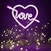 Cupid Heart Neon Light Signs Love Neon Lights with Base, XIYUNTE Battery and USB Powered Night Light up Pink Neon Signs for Kids Bedroom Decoration