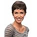 DEYSSNE Pixie Cut Straight Synthetic Wigs For Black Women Dark Brown Naturally Short Hair With Bangs