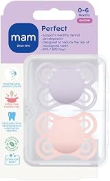 MAM Perfect Soothers 0-6 Months 2 Pack with Self Sterilising Case view 2