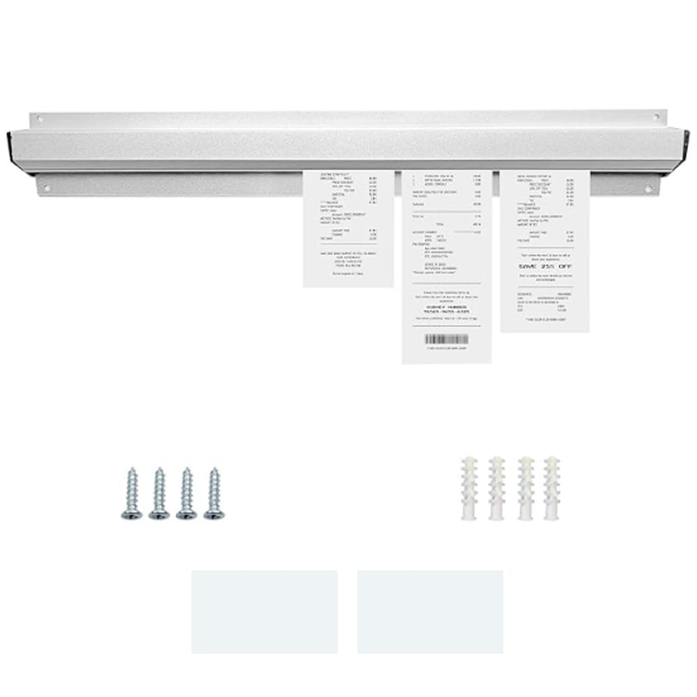 Ticket Rail, Aluminum Tab Grabber Kitchen Check Rail Holder, 30/40/50cm(12/16/20'') Wall-Mounted Ticket Holder Receipt Restaurant Food Catering Cafes Pubs Bars for Hold Orders Tabs Papers (50cm)