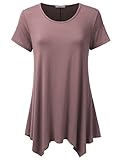 JJ Perfection Women's Short Sleeve Loose Fit Swing Tunic Top T-Shirt