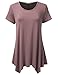 JJ Perfection Women's Short Sleeve Loose Fit Swing Tunic Top T-Shirt