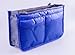 2 Pack Magik Travel Insert Handbag Purse Large Liner Organizer Tidy Bags Expandable 13 Pocket Handbag Insert Purse Organizer with Handles (Sapphire)