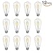 Edison Bulb, Vintage LED Filament Light Bulbs, Warm White 2700K, 470Lumens, Non-Dimmable 4W ST64 Antique LED 40W Equivalent, E26 Base, Pack of 12