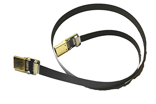 Permanent FFC HDMI FPC HDMI FPV HDMI Cable Standard Full Normal HDMI Male Interface to Standard Full Size HDMI Male Interface for RED BMCC FS7 C300 TV STD Raspberry pi Black (60CM)