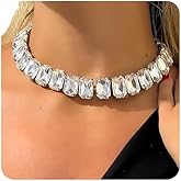 Rumtock Purple Rhinestones Crystal Chain Choker Necklace for Women Ladies Banquet Wedding Special Occasion Jewelry