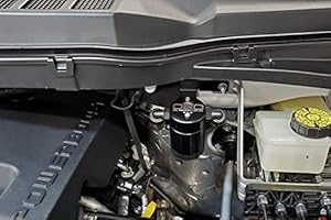 J&L Oil Separator Co. 3.0 Compatible with the 2021-2025 F Series Truck with the 3.5L PowerBoost; 2022-2025 Expedition 3.5L EcoBoost Passenger Side (Black)