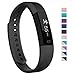 007plus Fitness Tracker, D115 Bluetooth 4.0 Pedometer Sleep Monitor Concise Style Point Touch Activity Tracker (Black)