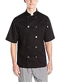 Chef Code Men's Short Sleeve Unisex Classic Chef Coat, Black, 5X-Large