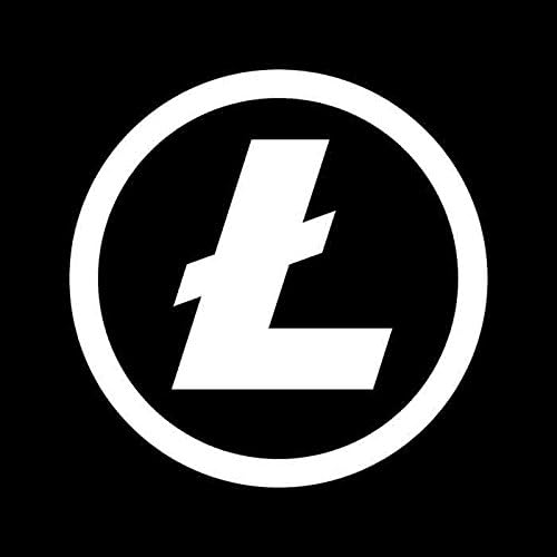 Crypto Rocketeers Litecoin Logo Die-Cut White Vinyl Window Decal (4-inch-bt-4-inch)