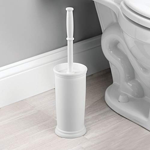 mDesign Compact Freestanding Plastic Toilet Bowl Brush and Holder for
