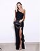 BTFBM 2019 Women's One Shoulder Split Bodycon Mermaid Evening Cocktail Long Dress