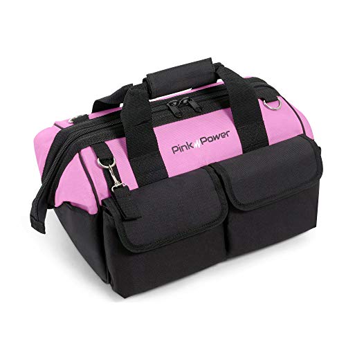 Pink Power 16” Tool Bag for Women with 22 Storage Pockets and Shoulder Strap (Certified Refurbished) - Thumbnail 6