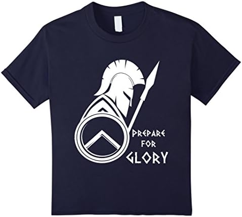 Kids Prepare for Glory Spartan Shield T-Shirt 12 Navy