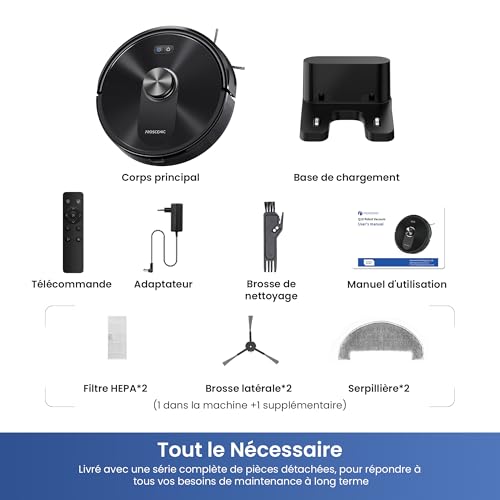 Proscenic Robot Vacuum Cleaner Washer, 10000Pa 200 Mins Robot Vacuum Cleaner with Mop, Navigation Lidar, Multi-Stage Mapping, Obstacle Avoidance, Silent, for Animal Hair Carpets Hard Floors