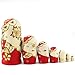 Moonmo 7pcs Cute Red Sweater Braid Girl Russian Wooden Nesting Dolls Matryoshka Toys