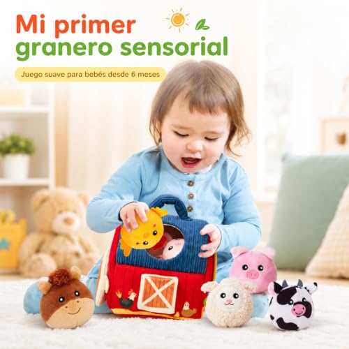 hahaland Toys Babies 6-12 Months – Animals Farm Montessori Toys Children 1 Year – Interactive Sensory Soft Toy Gift Baby 6 9 12 Months Boy Girl