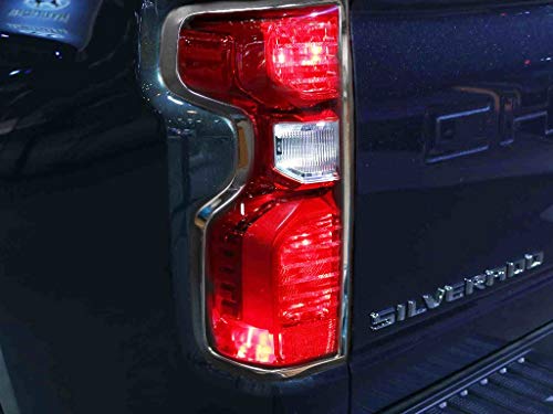 For Chevrolet Silverado Accessories 2019-2020 Chrome Rear Tail Light Taillight Lamp Cover Trim 2pcs