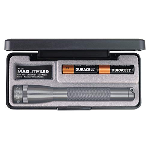 Maglite Mini LED 2-Cell AA Flashlight in Presentation Box, Gray