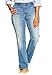 Woman Within Plus Size Straight-Leg Stretch Denim Five-Pocket Jeans