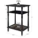 VASAGLE End Table, 3-Tier Telephone Table with Colorful Storage Shelf, Solid Wood Legs, No Tools Required, Sofa Side Table for Living Room, Hallway, Country Brown ULET21GL