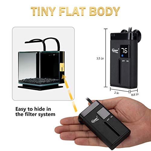 hygger Mini Betta Fish Heater for Small Fish Bowl 25W Aquarium Heater