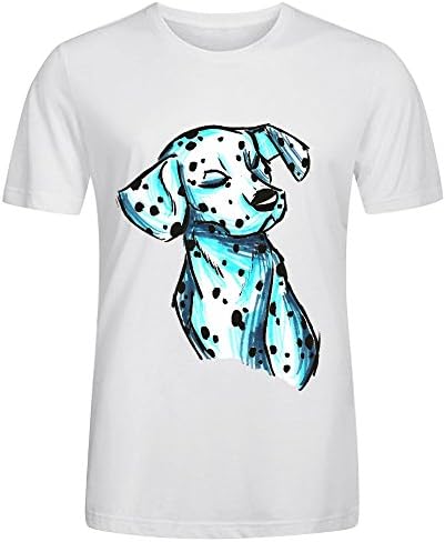 Brush Breeds Dalmatian Men's O Neck T-Shirts White