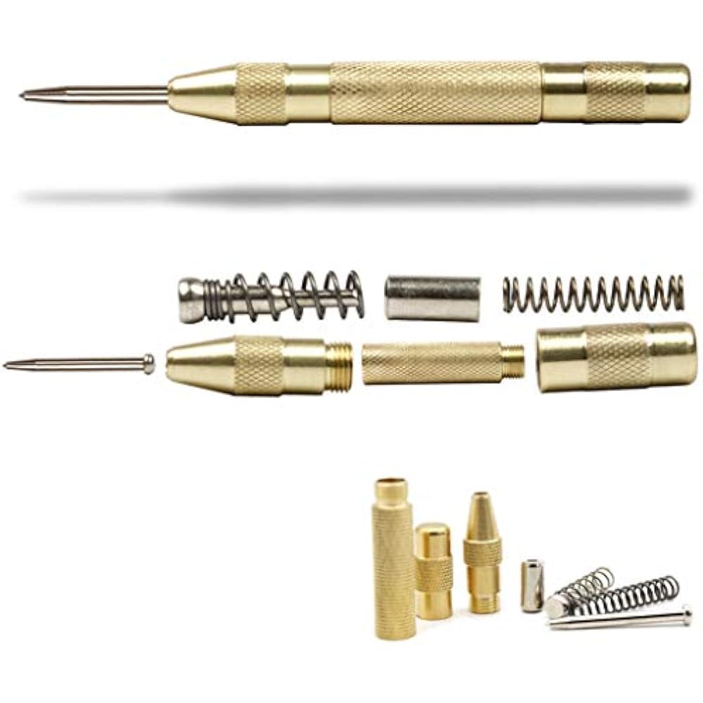 2 Pack Automatic Center Punch, Pamiso 5.1 Inch Spring Loaded Drill Tool