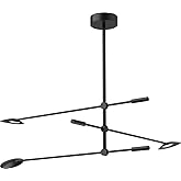 Kuzco Lighting Rotaire 32" Chandelier | Black Finish | Frosted Acrylic Diffuser | Sculptural LED Floral Chandelier Fixture | 