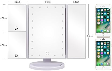 Amazon Com Big House Led Lighted Makeup Vanity Mirror 180 Degree Rotation Usb Charging Or Battery Supply 2x 3x Magnifying Desk Mirror With Lights Compact Travel Design Home Kitchen