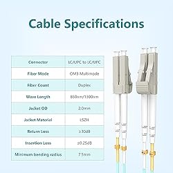 Yonwide Om3 Lc to Lc Fiber Patch Cable 75m