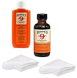 Bushnell Hoppes Gun Bore Cleaner, Lubricating Oil with 40 Patches for .38, 9mm, .40, .44 and .45 Caliber Handguns / Pistols Made in USA