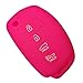 Coolbestda Silicone 4 Buttons Flip Key Fob Cover Keyless Case Jacket Remote Holder Protector for Hyundai Sonata Santa Fe Tucson Rose